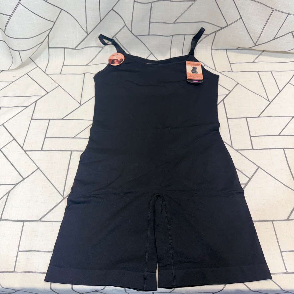 Shapermint Scoop Neck Mid-Thigh‎ Bodysuit 2XL Black All Day Every Day Shapewear
